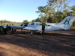 The plane which brought me to the camp