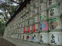 Sake barrels at Meiji Shrine in Tokyo