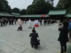 Shinto wedding process at Meiji Shrine in Tokyo