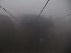 Owakudani Boiling Valley on a very foggy day