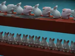 with display of rabbits