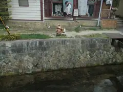Teddy bears fishing along Philosophers Walk