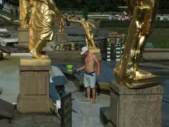 Getting the fountains ready