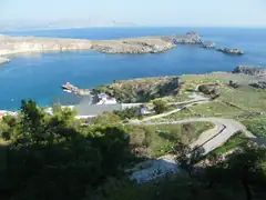 Looking down at Lindos
