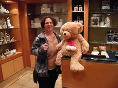 Virginia in one of the many shops