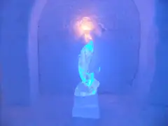 Igloo hotel ice statue