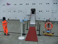 Gangway to board Boudicca in port
