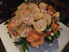 Secret Garden cafe flower made of vegetables