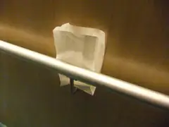Sick bag on the stairs