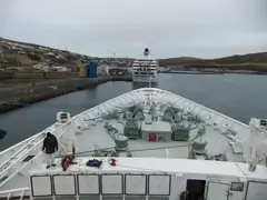 Braemar moored alongside Boudicca at Runavik