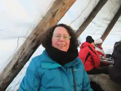 Virginia in the Sami tent