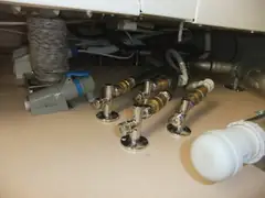 Plumbing for the washer dryers