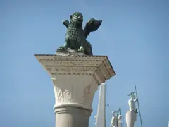 Lion on pedestal at St Marks Square